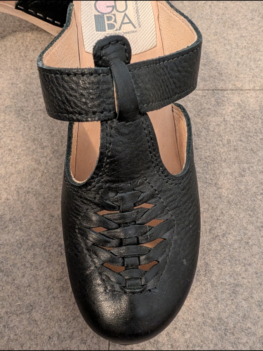 Maguba Black Leather Swedish Clog Heels Size 37 / US 7-7.5